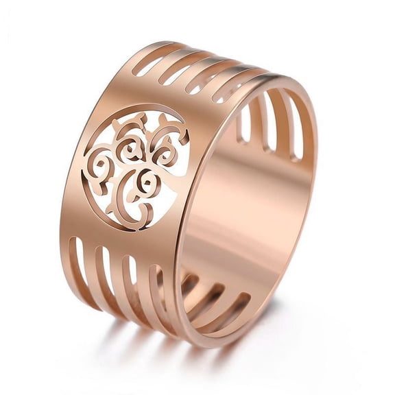 Stainless Steel Tree of Life Ring: Geometric Non-Mainstream Design, Perfect Birthday Gift
