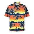 thumbnail image 7 of Yieetim Hawaiian Small V-Neck Short Shirts For Mens, Quickly Dry Summer Short Shirts , Tropical Vacation Stylish Print Beach Shirts, Vintage Print Board Shirts For Surfing XXXXL, 7 of 7