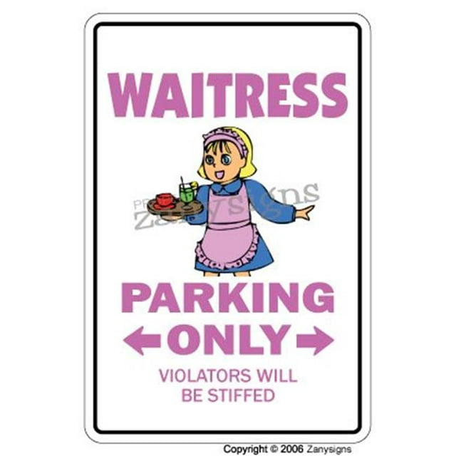 SignMission Z-Waitress 8 x 12 in. Signe de Serveuse - Serveur Restaurant Uniforme Waitstaff Bar Nourriture