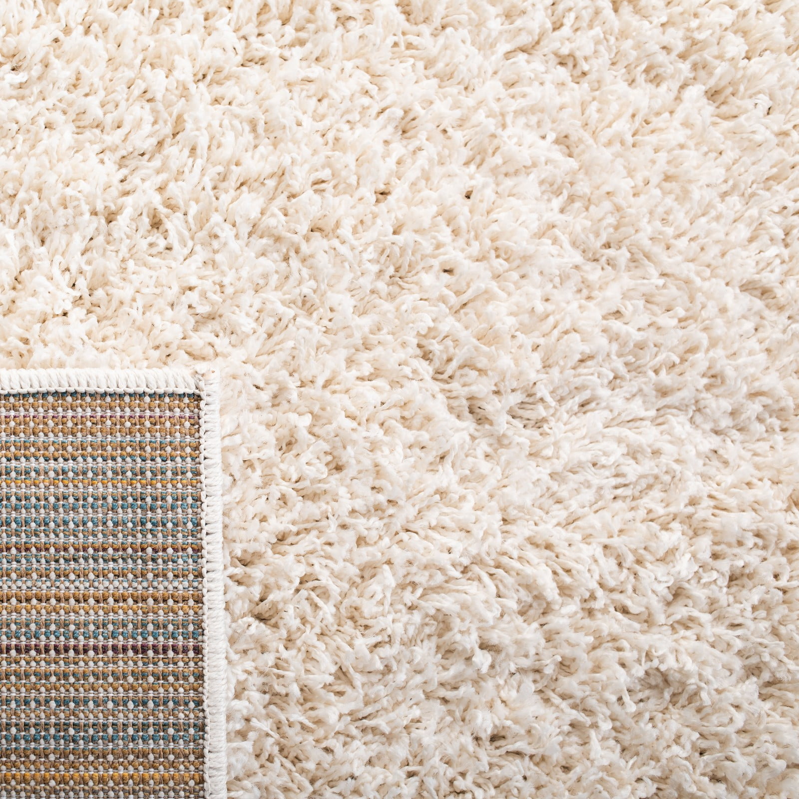 SAFAVIEH Venus Elijah Solid Plush Shag Runner Rug, Ivory, 2'2" x 10'