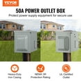 thumbnail image 2 of VEVOR 50 Amp RV Power Outlet Box, 125/250 Volt, Enclosed Lockable Outdoor RV Receptacle Box, NEMA 14-50R Weatherproof Electrical Panel, 2 of 9