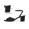thumbnail image 2 of BLISSFUL STEP Lace Satin Slingback Strap Block Heel Sandals for Women Black 8.5, 2 of 7