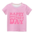 thumbnail image 3 of YLSDY Girl's Happy Mothers Day Print T Shirts Kids Crew Neck Short Sleeve Drop Shoulder Casual Tee Shirts Pink 11 Years, 3 of 3