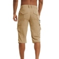 thumbnail image 5 of Yunliwuli Men Cargo Shorts, Button Zipper Closure Solid Anti-splash Summer Shorts Streetwear with Pockets, 5 of 6
