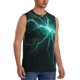 thumbnail image 2 of Fotbe Green Lightning Flash Men's Camiseta sin Mangas Estampada para Hombres, Playera Casual para Gimnasio, Entrenamiento, Playa-Large, 2 of 7