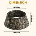 thumbnail image 3 of Blazezo 24in Christmas Tree Collar, Rattan Tree Skirt, Farmhouse Decor with Cord Cut-Out, Easy Assembly Water Hyacinth Base Cover for Holiday Home Decoration, 3 of 9