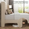 thumbnail image 5 of Amolife Full Size Upholstered Platform Bed Frame with Fabric Diamond Deluxe Wingback Headboard, Beige, 5 of 7