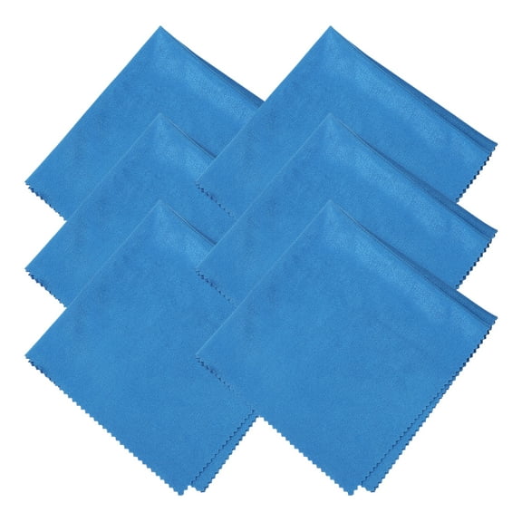 Uxcell 6 Pcs Microfiber Cleaning Cloth for Glasses, 8 x 8 Inch Eyeglass Cleaning Cloth for Electronics Lenses, Sapphire Blue