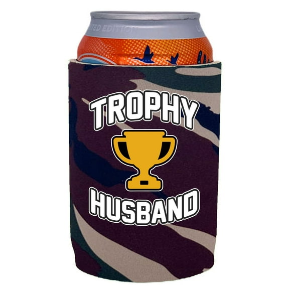 Trophy Husband Full Bottom Can Coolie (Camo)