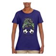 thumbnail image 3 of Messy Bun Soccer Life | Mom Life Game Day Vibes Sports Lover | Mother's Day Sports Womens T-Shirt, Purple, XL, 3 of 5