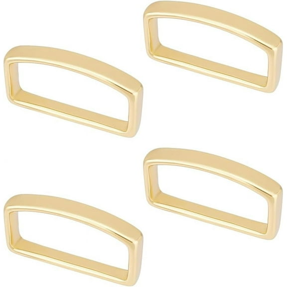 4Pcs Real 14K Gold Plated Belt Loop Keeper Metal Belt Loop Men's Belt Buckle 6x37x18.5mm Belt Keeper for Men's Belt Fixing Men's Belt Buckle Accessories Fit 13.7x32.5mm Real 14K Gold