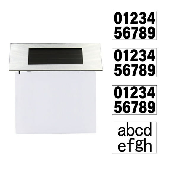 Shisuyan 1 Set Outdoor LED Address Sign Waterproof House Number Sign Solar Powered Light