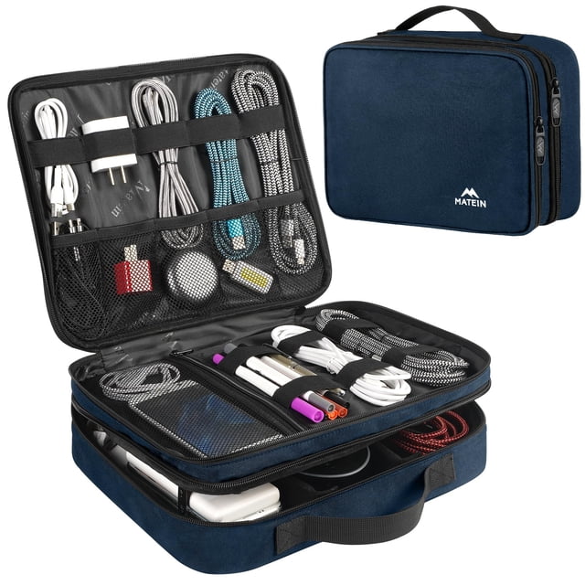 Organizador de cordones de viaje MATEIN para hombre, azul marino, hasta 12.9 pulgadas