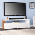 thumbnail image 3 of SEI Furniture Harliston Media Stand with Storage in White/Brown Finish, 3 of 5