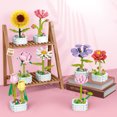 thumbnail image 2 of 钻马103A-D用时盆栽玫瑰花束小颗粒拼装积木玩具桌面摆件女孩礼物as the picture Deng Xun unisex, 2 of 2