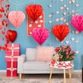thumbnail image 6 of 5PCS Valentine's Day Decoration Set, Valentines Romantic Decorations, Engagement Decorations, Mother's Day Decoration, Pink Red and Rose Red Hanging Heart Honeycomb Decoration, 6 of 8