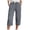 Dark Gray, variant on Muslin Capri Pants for Women Loose Straight Leg Trousers Ladies Elastic Waist Beach Pant with Drawstring S Beige