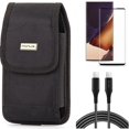 thumbnail image 1 of 6ft Long USB-C Cable & Screen Protector & Case Belt Clip for Samsung Galaxy Note 20 Ultra (6.9") - Combo with PD Fast Charger Cord Power & Tempered Glass (Fingerprint Unlock) & Swivel Holster, 1 of 1