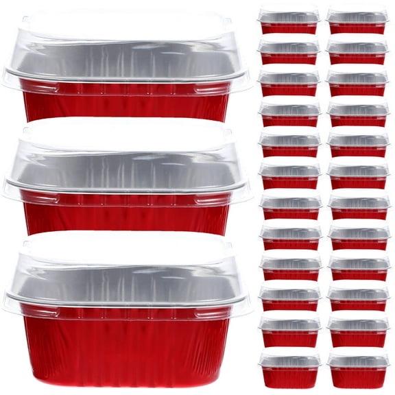 SEWCHICS Red Aluminum Foil Food Containers for Practical Home Use 40Sets
