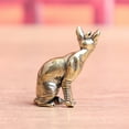 thumbnail image 5 of Brass Figurines Cats Statues Shelf Decors Accent Cats Decorative Objects Tabletop Centerpieces for Home Decors, 5 of 8
