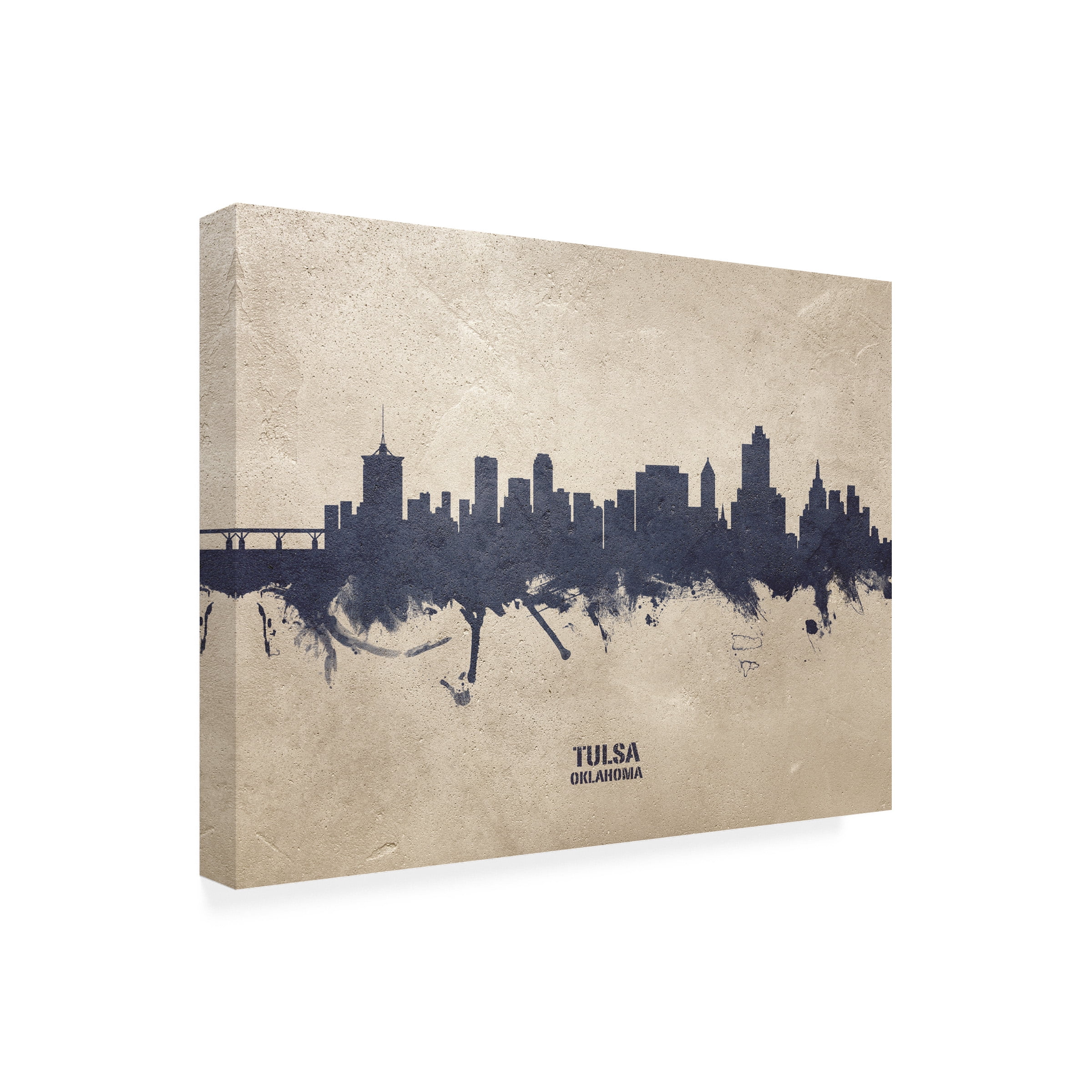 Michael Tompsett 'Tulsa Oklahoma Skyline Concrete' Canvas Art