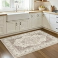 thumbnail image 4 of UERMEI 3'x5' Washable Area Rugs for Living Room, Vintage Floral Boho Printed Carpet, Non Slip Indoor Rug for Bedroom Home Decor Carpets - Brown, 4 of 10