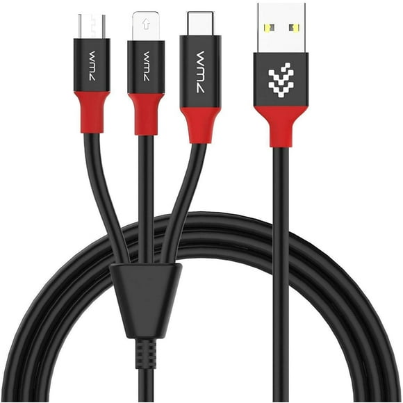 Charging Cable, WMZ 3 in 1 Multi Charger Cable with USB Type C Cable Compatible with Galaxy S10 S9 Plus Note9 Z, LG V50