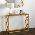thumbnail image 2 of Evelyn&Zoe Dixon 42" Wide Rectangular Console Table, Brass, 2 of 8