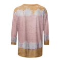 thumbnail image 4 of Birdeem T-Shirt Imprimé pour Femmes, Blouse Mi-Longue à Manches 3/4, Col Rond, Hauts Décontractés, 4 of 12