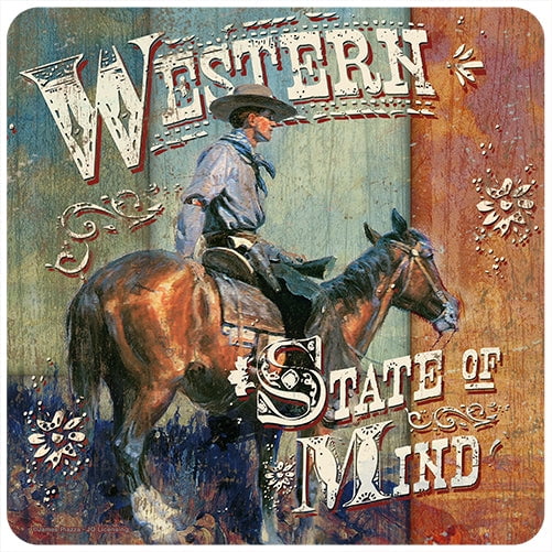 Western State Of Mind Novelty Sign | Indoor/Outdoor | Funny Home Décor for Garages, Living Rooms, Bedroom, Offices | SignMission personalized gift Wall Plaque Decoration