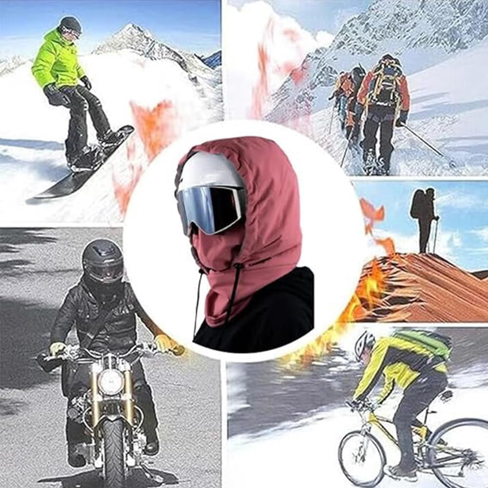 Waterproof Fleece Lined Hood, Multifunctional 3-in-1 Agriculture Hood Hat with Drawstring, Suitable for Skiing, Hiking and Other Outdoor Activities
