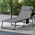 thumbnail image 2 of Outsunny Folding Chaise Lounge, Padded Reclining Tanning Chair, Grey, 2 of 10