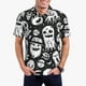 thumbnail image 1 of Balery Black White Spooky Ghosts Camisa Polo de Hombre con Estampado, de Manga Corta y Tejido Medio, Camisa Tipo Golf Polo-Medium, 1 of 6
