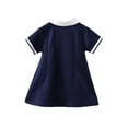 thumbnail image 5 of Dresses for Girls Back To School Loose Lapel Short Sleeve Button Patchwork Print Dress School Uniform for Girls Size 2-3 Years, 5 of 5
