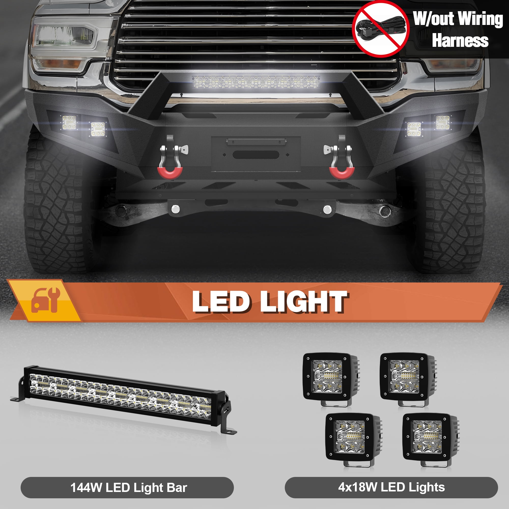 POFENZE Front Bumper for 2019 2020 2021 2022 2023 2024 Dodge Ram 2500/3500 Pickup Truck Bumper for Ram