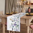 thumbnail image 2 of Table Runners 72 Inches Long Dress Scarves, Spring Flowers Farmhouse Kitchen/Dining Table Runner, Coffee Tablerunners, Vintage Blue Floral Leaves Birds Rustic Plants 14x72 Inch, 2 of 9