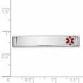 thumbnail image 2 of 14K White Gold 34x6mm Off-Center Red Epoxy Enameled Medical ID Plate # 817 XM646W, 2 of 2