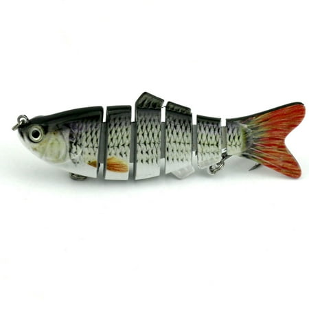 Swimbaits Fishing Lures 6 Sections Pike Muskie Lure for Bass Crankbait with Hooks Minnow Hard (Best Pike Lure Ever)