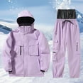 thumbnail image 2 of Snowsuit Women Mens Ski Jacket and Pants Set Ski Suit Winter Waterproof Windproof Hooded Snow Coat 2 Pieces Snowboarding Snowsuits, 2 of 6