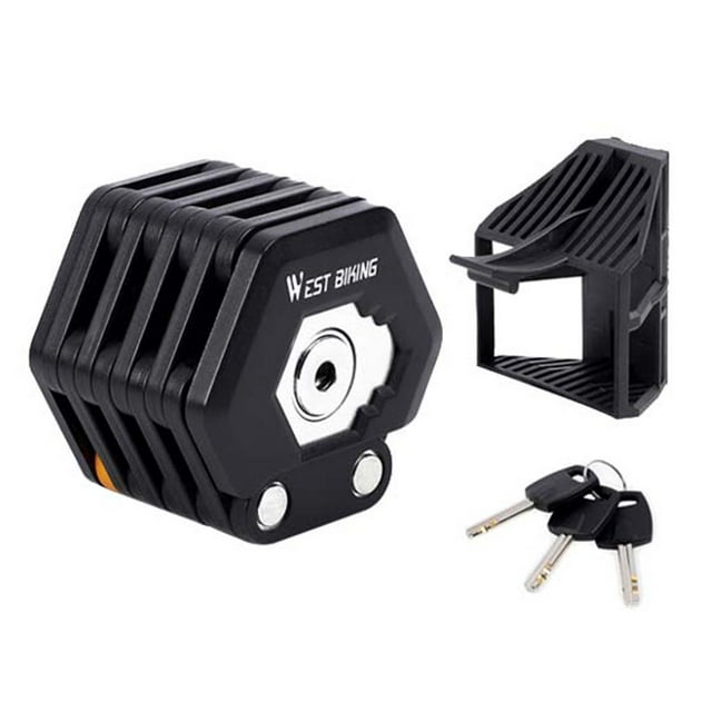 S SERENABLE Heavy Duty Bike Security Cable Chain Cycle Lock and 3 Keys Mount Bracket