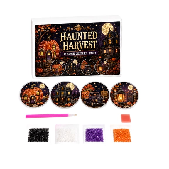 Halloween Pearl Diamond Painting Art Kit with Frame, Spooky Cute 3D DIY Pearl Beads Art Craft for Adults, DIY Fall Home Decor Wall Art, Beginner DIY Seasonal Party Gift-B