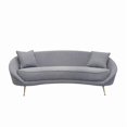 thumbnail image 6 of Pasargad Home Luna Collection Textured Fabric Curved Sofa, Grey, 6 of 8