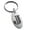 Silver, variant on Stainless Steel Letter J Initial Metro Retro Monogram Engraved Small Oval Charm Keychain Keyring