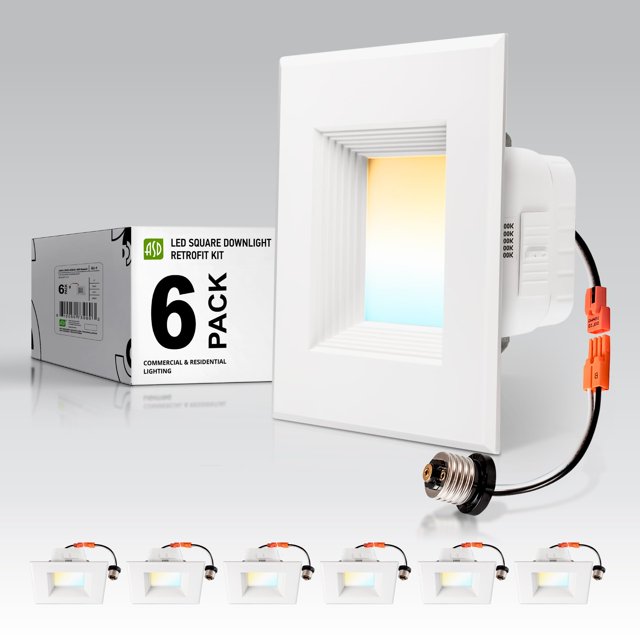 ASD Blanc 4 Pouces Rétroéclairage LED Carré Encastré - 9W 709LM 2700/3000/3500/4000/5000K Sélectionnable Dimmable LED Downlight, We