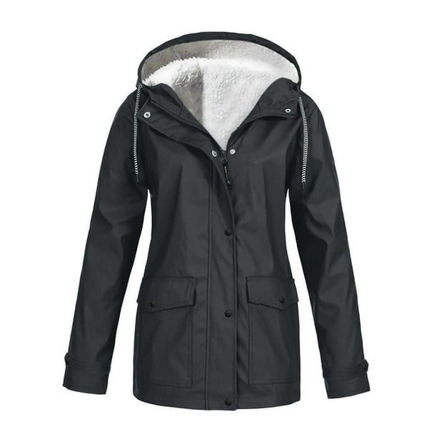 Chaqueta con capucha a prueba de viento para mujer, impermeable, para nieve, esquí, con capucha, prendas de vestir para exteriores, correr, senderismo , Gris oscuro XL