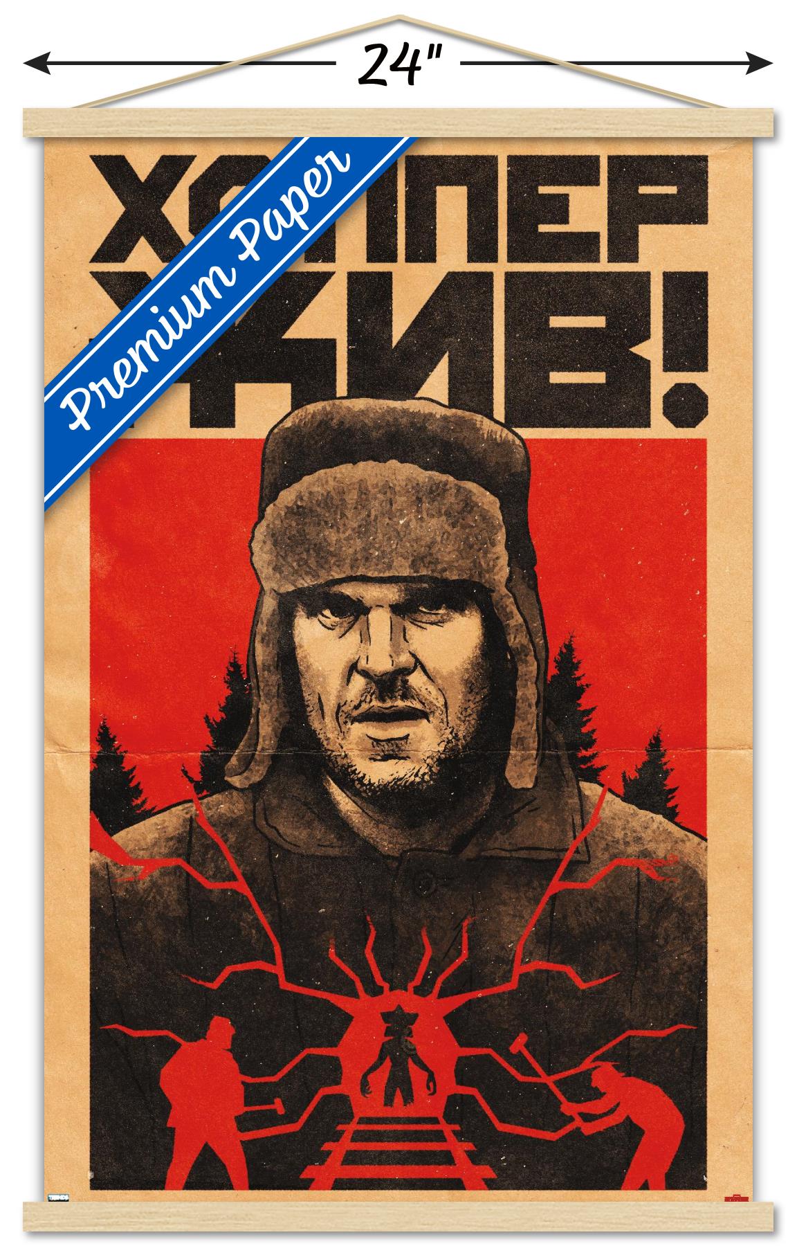 Netflix Stranger Things: Season 4 - Hopper Tracks Wall Poster with Magnetic Frame, 22.375" x 34"
