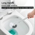 thumbnail image 4 of Paquete de 2 escobillas de inodoro compactas e independientes y soporte para decoración de almacenamiento de baño - Escobilla de inodoro resistente debajo del borde Cepillo cubierto de limpieza p, 4 of 5