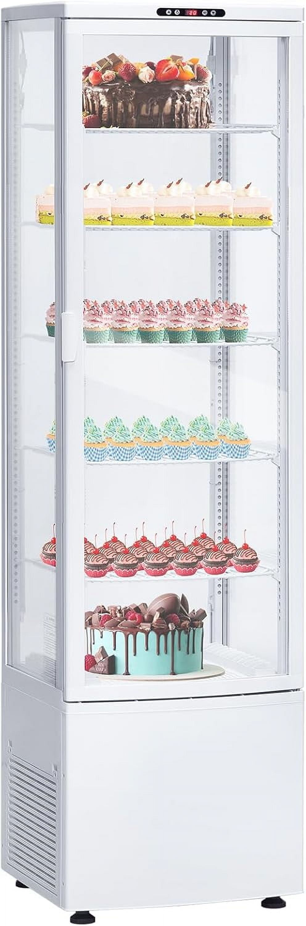 Rugerasy 9.8 Cubic 278L Commercial Beverage Cooler Refrigerator–Glass Door Merchandiser Fridge with LED Display,Adjustable Shelves,4 Casters–Drink Display Cooler for Store,Bar,Office,White