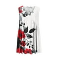 thumbnail image 4 of MIUOWANP Breathable A-Line Sleeveless V-Neck Dress for Women with Loose Pleats Daily Floral Print Casual Dress Size S(4)Black, 4 of 5