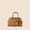 Khaki, variant on PRIYAL Genuine Leather Top Handle Purse for Women, Small Crossbody Bags Boston Barrel Handbags with Detachable Strap